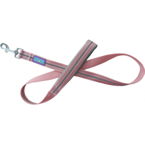 Pink Double Reflective & Padded Nylon Lead 1” X 48” (2.5 X 120cm) Hem & Boo